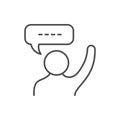 Speaking person line outline icon