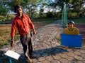 speaking statue science theory model concept displaying by Asian man in india January 2020