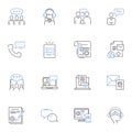 Speaking up line icons collection. Assertion, Expression, Communication, Declaration, Utterance, Pronouncement