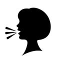 Speaking woman silhouette icon Royalty Free Stock Photo