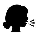 Speaking woman silhouette icon Royalty Free Stock Photo