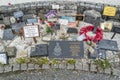 Spean Bridge , Scotland - May 31 2017 : Memorial place for the fallen with poppies and crosses Royalty Free Stock Photo