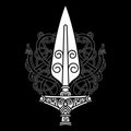 The Spear Of The God Odin - Gungnir, and Scandinavian pattern