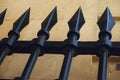 spear-shaped metal fence Royalty Free Stock Photo