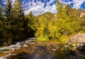 Spearfish Creek Cascades in Spearfish Canyon With Fall Color Royalty Free Stock Photo