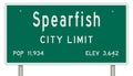 Spearfish road sign showing population and elevation