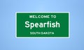 Spearfish, South Dakota city limit sign. Town sign from the USA.