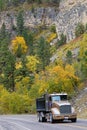 Truck in a canyon fall landscape near Spearfish