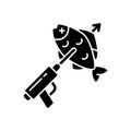 Spearfishing black glyph icon