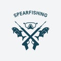 Spearfishing club concept design. underwater hunting