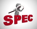 Spec concept icon means specifications or statement of work - 3d illustration