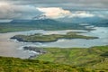 Specacular landscape view cloudy sunset at Portmagee Ring of Kerry Ireland Royalty Free Stock Photo