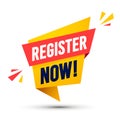 Dynamic Label With Text Register Now Royalty Free Stock Photo