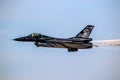 Special airshow painted Belgian Air Force F-16 Viper fighter jet in flight. Belgium - September 14, 2019