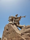 Special angle of the African Renaissance Monument in Dakar Royalty Free Stock Photo