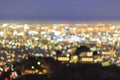 Special blur Los Angeles downtown nightscape with Griffin Observatory Royalty Free Stock Photo