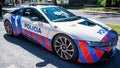 Special BMW Portuguese transit police car, close up and wide angle