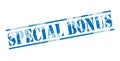 Special bonus blue stamp Royalty Free Stock Photo