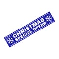 SPECIAL CHRISTMAS OFFER Grunge Rectangle Stamp Seal with Snowflakes Royalty Free Stock Photo