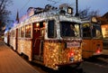 Special Christmas tram with festive lights