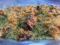 Special cooked rice dish with beef