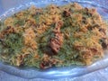 Special cooked rice dish with beef