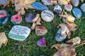 Special decorated stones to Commemorate the ending of the First Royalty Free Stock Photo