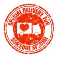 Special delivery love, rubber stamp Royalty Free Stock Photo