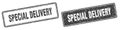 Special delivery stamp set. special delivery square grunge sign Royalty Free Stock Photo