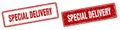 Special delivery stamp set. special delivery square grunge sign Royalty Free Stock Photo