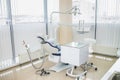 Special dental equipment at dentist office, interior with panoramic windows