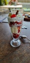 Special Dessert Vanilla Strawberry Sundae