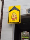 Special direction sign in Dordrecht to get to the house of Sinterklaas, Dutch santa