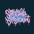 Special discount - Abstract y2k Hand Written Urban Graffiti Style Vector typographic Illustration Art. Royalty Free Stock Photo