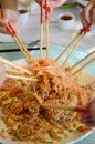 A special dish during Chinese New Year called Yusheng or Yee Sang Royalty Free Stock Photo