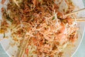 A special dish during Chinese New Year called Yusheng or Yee Sang Royalty Free Stock Photo