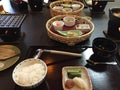 Special dishes of the famous Japanese cuisine Kaiseki in Yudanaka