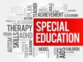 Special Education is the practice of educating students in a way that accommodates their individual differences, disabilities, and Royalty Free Stock Photo