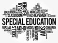Special Education is the practice of educating students in a way that accommodates their individual differences, disabilities, and Royalty Free Stock Photo