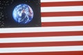 Special effects: American flag and the planet Earth Royalty Free Stock Photo