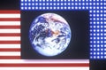 Special effects: American flag and the planet Earth Royalty Free Stock Photo