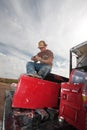 Special Effects Crew Member Preparing Explosives Royalty Free Stock Photo