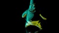 Rendering 3D animation, Patrick Star SpongeBob SquarePants model on a black background
