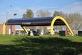 Special electrical tank station at the highway A20 at Rotterdam named Fastned for high speed charging electrical cars