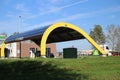 Special electrical tank station at the highway A20 at Rotterdam named Fastned for high speed charging electrical cars