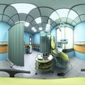 Special equipment for a dentist dentist office 360 panorama 3d render Royalty Free Stock Photo