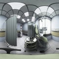 Special equipment for a dentist dentist office 360 panorama 3d render Royalty Free Stock Photo