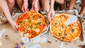 Special event party girls pizza fast food delivery Royalty Free Stock Photo