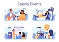 Special events concept set. Entertaining social activity as a marketing campaign