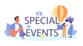 Special events typographic header. Entertaining social activity